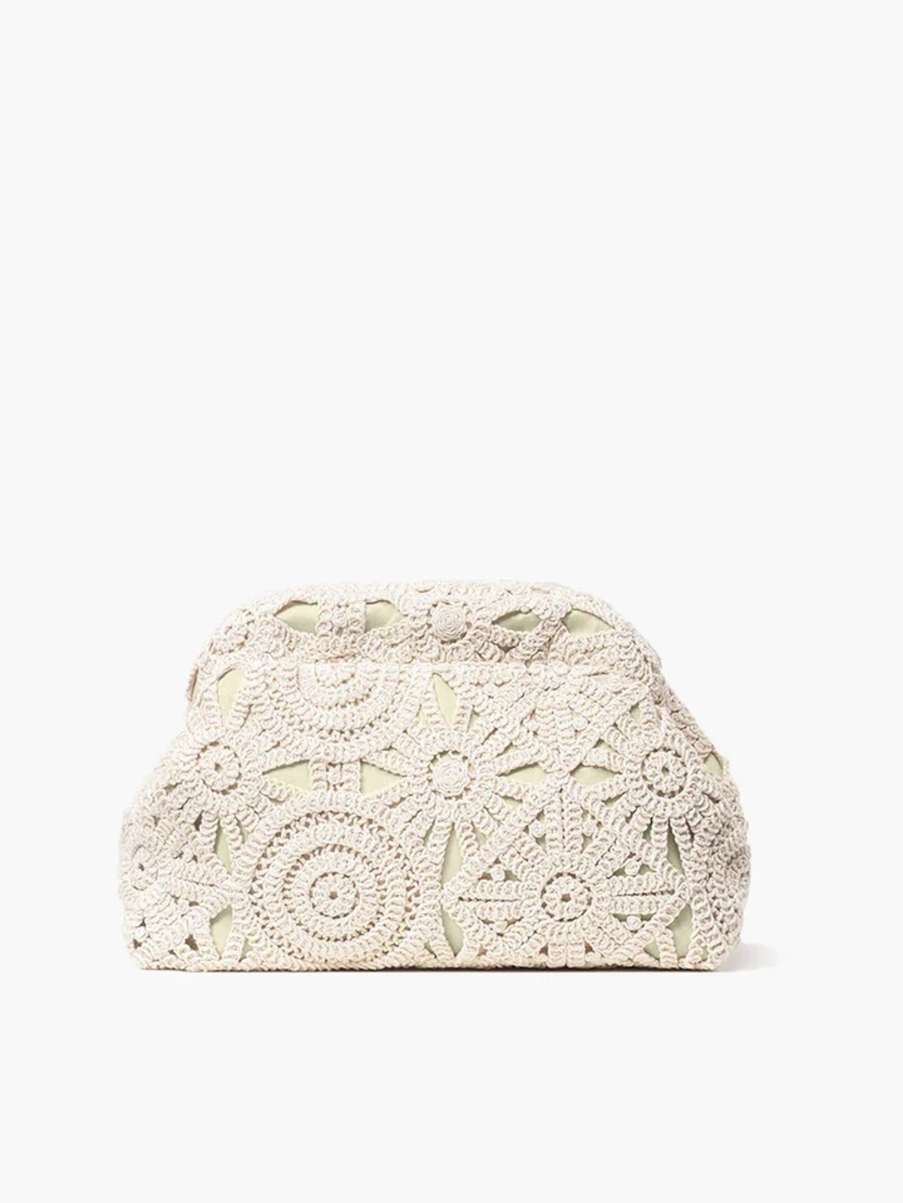 NWT Commense Crochet Lace Clutch Bag -  Beige